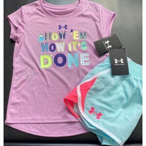 NWT Under Armour Glitter Athletic Set Girls Size 5